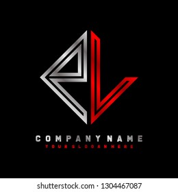 P L initial letter, modern logo design template vector 