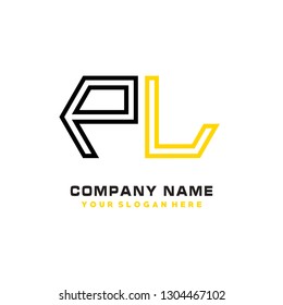 P L initial letter, modern logo design template vector 