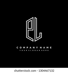 P L initial letter, modern logo design template vector 