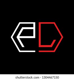 P L initial letter, modern logo design template vector 