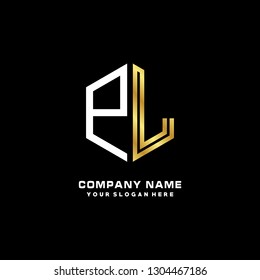 P L initial letter, modern logo design template vector 