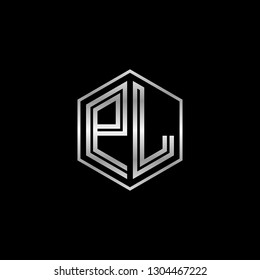 P L initial letter, modern logo design template vector 