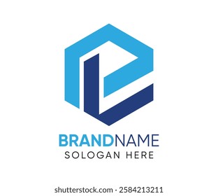 P L logo design vector template