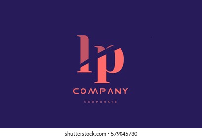 p l lp alphabet small letter blue pink creative design vector company logo icon template 