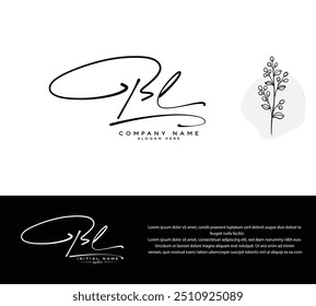 P L PL initial handwriting signature logo