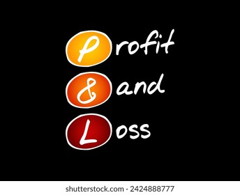 P and L - Profit and Loss acronym, business concept background