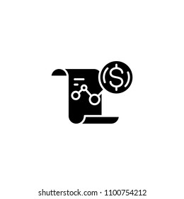 P l report black icon concept. P l report flat vector symbol, sign, illustration.
