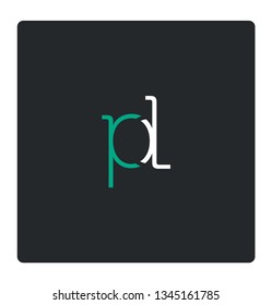 P & L stroke logo joint letter design template