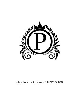 logotipo P latter, diseño moderno, imagen de archivo vectorial de logotipo basado inicialmente ESP 8