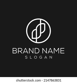 p leaf logo icon design vector
