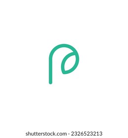 diseño de ilustración de iconos de logotipo de p. hoja