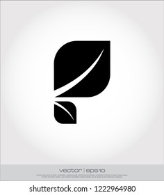 p leaf logo template