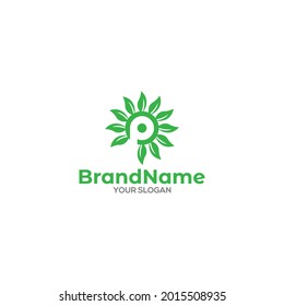 Vector de diseño del logotipo de P. Leaf Sun