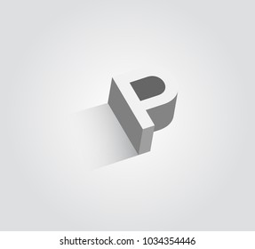 P Letter 3d Logo Design Vector