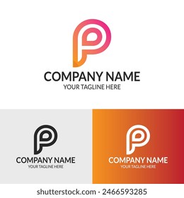 P letter abstract logo design template for tech company and corporate business