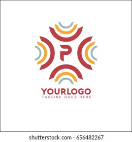 P letter abstract logo design template. Line vector symbol. Premium elegant sign mark icon