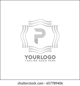 P Letter Abstract universal premium logo design. Creative wave line symbol. Luxury letter water and wind vector illustration.