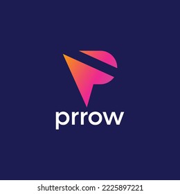 P Letter Aerrow Logo Design