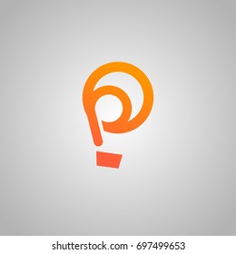 P letter air balloon logo vector template