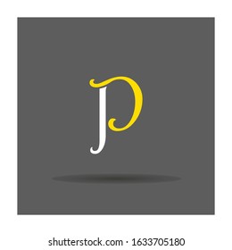 P letter alphabet logo linear design vector