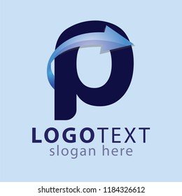 p Letter Arrow Logo Element