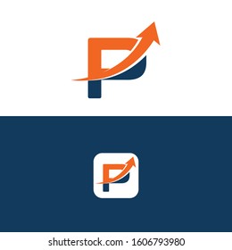 P Letter with Arrow Logo Template vector Design