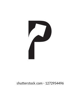 p letter with arrow vector logo