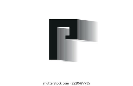 Plantilla de logotipo en negro y sombra de letra P