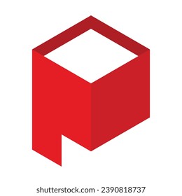 P letter box logo icon 1
