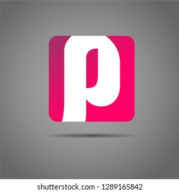 P letter button icon 