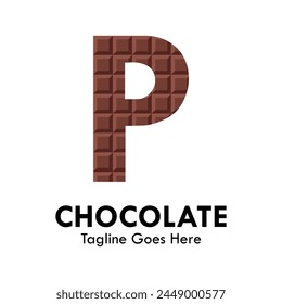 p letter with chocolate design logo template illustration