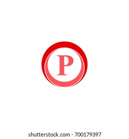 p letter in circle logo design