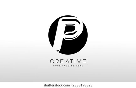 P Letter circle shape Logo Design Vector