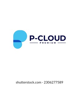 P LETTER CLOUD LOGO VECTOR ICON ILLUSTRATION