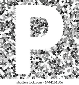P letter color distributed circles dots illustration