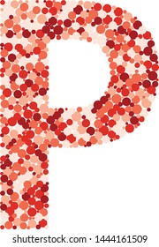 P letter color distributed circles dots illustration