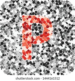 P letter color distributed circles dots illustration