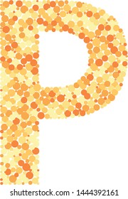 P letter color distributed circles dots illustration