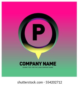 P letter colorful logo in the circle. Vector design template elements for your application or company identity.
