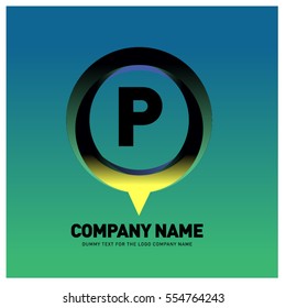 P letter colorful logo in the circle. Vector design template elements for your application or company identity.