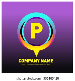 P letter colorful logo in the circle. Vector design template elements for your application or company identity.
