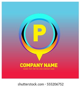 P letter colorful logo in the circle. Vector design template elements for your application or company identity.
