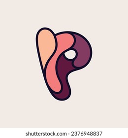 P letter colorful logo. Flat style design. Creative typographic elements for posters, t-shirts and cards.