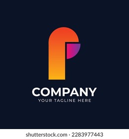 P letter creative logo in gradient vector design