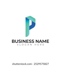 Letra P Plantillas de Vector creativas tipografía abstracta diseño de logotipo colorido