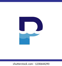 P Letter and creative wave logo vector template