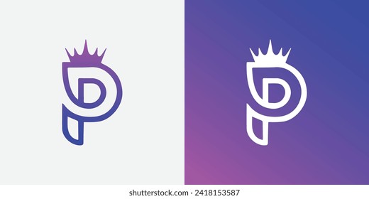 P letter crown logo design