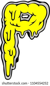 P letter design Melt flow liquid style.create free and funny drawing.yellow hand drawing letter and alphabet collection