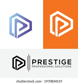 P Letter with Diamond Shape logo