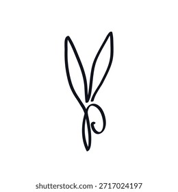 Letra P para el signo del icono del logotipo de orejas. Diseño Doodle